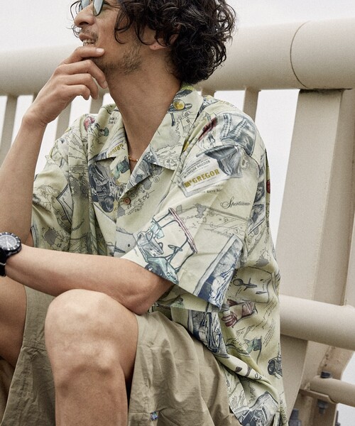 McGREGOR(マックレガー)の「McGREGOR COLLECTION/マックレガー コレクション ヴィンテージライク アロハシャツ(シャツ/ブラウス・メンズ・ブラック/ナチュラル・MEDIUM/LARGE)」の16枚目の写真
