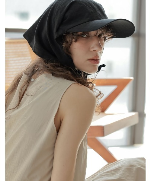 Re:EDIT（リエディ）の「[2025 SUMMER COLLECTION]チェック柄バックリボンキャップ（キャップ・レディース・ネイビー/グレー/ブラック・FREE）」の5枚目の写真