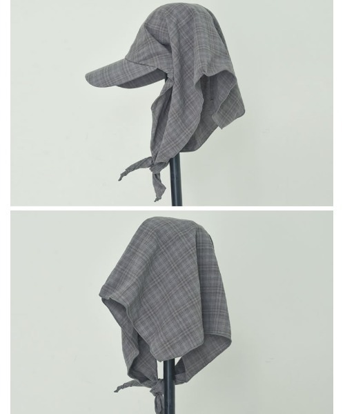 Re:EDIT（リエディ）の「[2025 SUMMER COLLECTION]チェック柄バックリボンキャップ（キャップ・レディース・ネイビー/グレー/ブラック・FREE）」の6枚目の写真