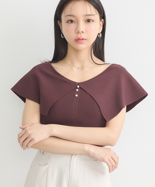 ココディール シャツカラーノースリニット※新品未使用タグ付き COCO DEAL - お値下げ【新品未使用品タグ付】COCODEAL＊シャツ