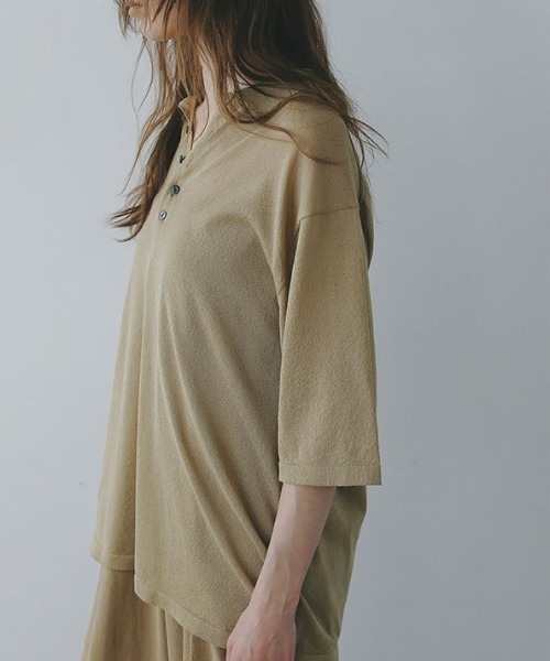 etretokyo ハーフスリーブニットポロ ハーフスリーブニットポロ(F BEIGE): トップス │ ETRE TOKYO