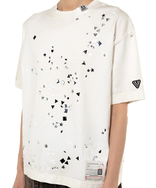 Maison MIHARA YASUHIRO（メゾンミハラヤスヒロ）の「Embellished Distressed T-Shirt（Tシャツ/カットソー・レディース・ブラック/ホワイト/グレー・38/36/40）」の9枚目の写真