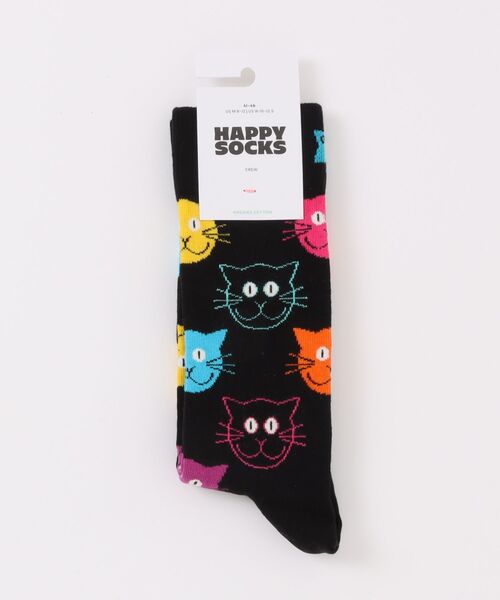 Happy Socks（ハッピーソックス）の「【RS】【Happy Socks】 CAT Design sock（ソックス/靴下・レディース・ブラック系その他/ホワイト/ブラック・SMALL/MEDIUM）」の3枚目の写真
