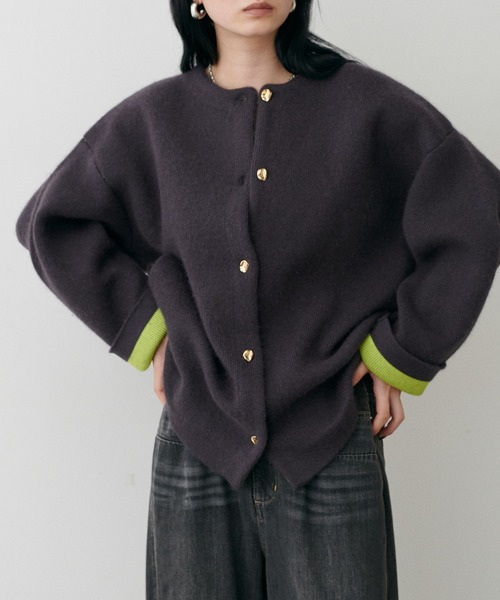 LARUTA FOX混W フェイスニットコート FOX混Wフェイスニットコート | LARUTA(ラルータ)レディース