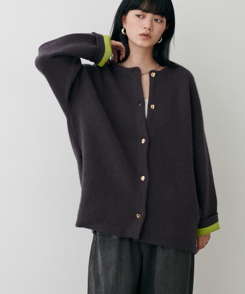 LARUTA FOX混W フェイスニットコート FOX混Wフェイスニットコート | LARUTA(ラルータ)レディース