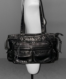 ※※【 3color 】アウトポケットジップアップエンボスヴィンテージハンドバッグ / out pocket zipup embossed vintage handbag