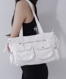 ※※【 3color 】アウトポケットジップアップエンボスヴィンテージハンドバッグ / out pocket zipup embossed vintage handbag