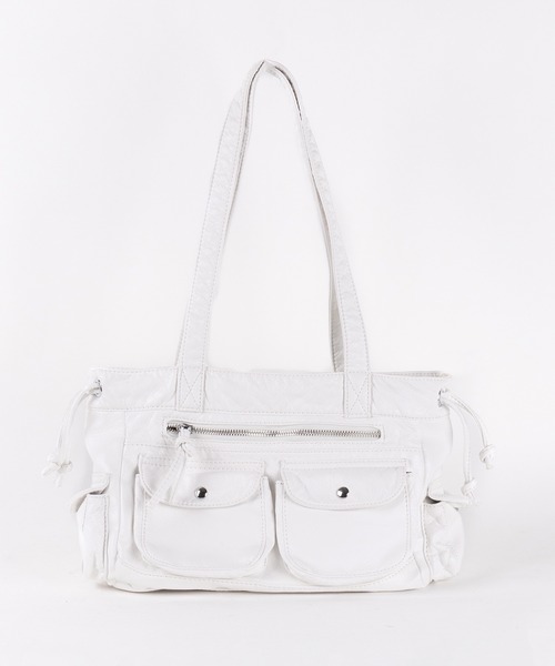 me+em select(ミームセレクト)の「【 3color 】アウトポケットジップアップエンボスヴィンテージハンドバッグ / out pocket zipup embossed vintage handbag ※※(ショルダーバッグ・レディース・ブラック系1/ホワイト/ブラック・FREE)」の20枚目の写真