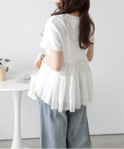 AMELY(エミリー)の「バックシアーフリルTシャツ(Tシャツ/カットソー・レディース・ブラック/ホワイト・フリー)」の7枚目の写真