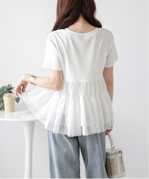 AMELY(エミリー)の「バックシアーフリルTシャツ(Tシャツ/カットソー・レディース・ブラック/ホワイト・フリー)」の6枚目の写真