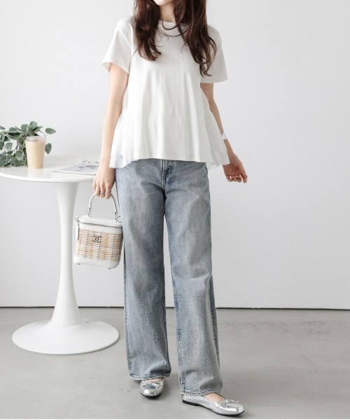 AMELY(エミリー)の「バックシアーフリルTシャツ(Tシャツ/カットソー・レディース・ブラック/ホワイト・フリー)」の5枚目の写真