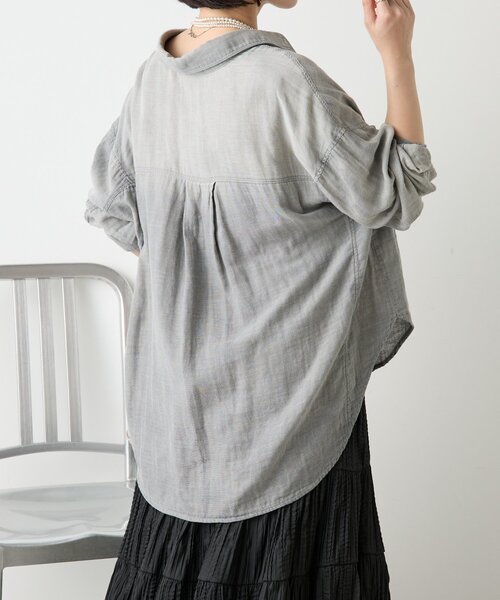 Jena espace merveilleux（ジェナ　エスパスメルヴェイユ）の「ガーゼデニムシャツ（シャツ/ブラウス・レディース・ブルー/グレー・FREE）」の16枚目の写真