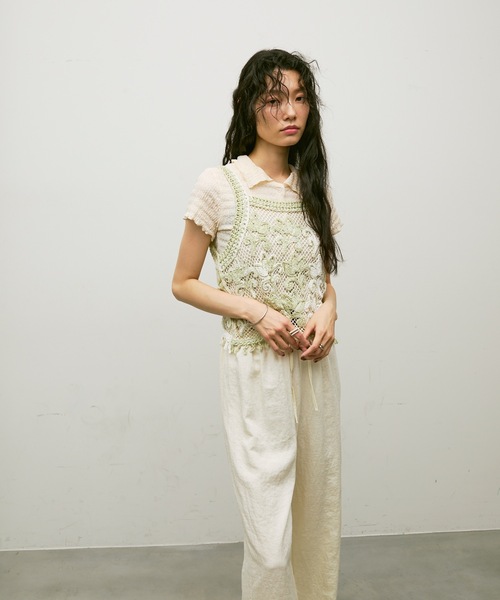 Lutim by u(ルチバイユー)の「Crochet square bustier / クロシェ編みスクエアビスチェ(その他トップス・レディース・クリーム/オリーブ・FREE)」の15枚目の写真