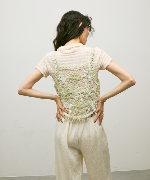 Lutim by u(ルチバイユー)の「Crochet square bustier / クロシェ編みスクエアビスチェ(その他トップス・レディース・クリーム/オリーブ・FREE)」の17枚目の写真