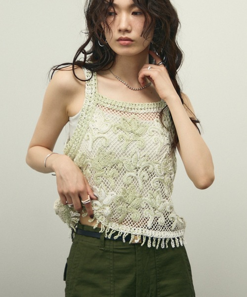 【即日発送】CROCHET TOPS クロシェトップス セール】クロシェ編みビスチェトップス（ベスト）｜CLEA（クレア