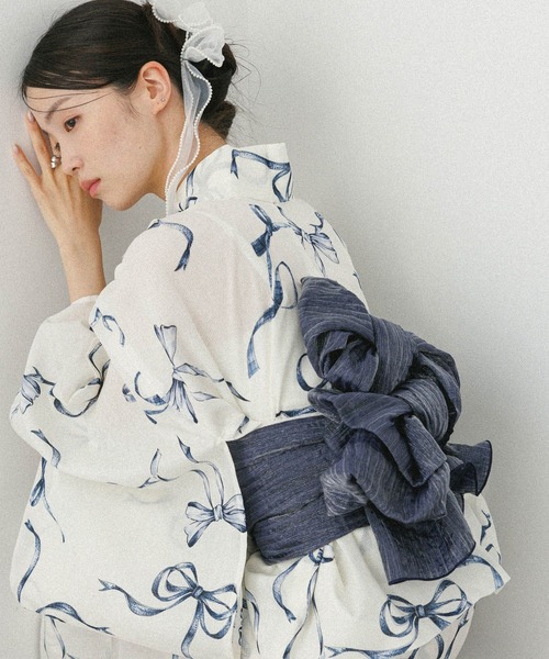 Heather（ヘザー）の「Heather アソート浴衣3点SET　570689（浴衣・レディース・ホワイト系その他/ベージュ系その他/ブルー系その他/グレー系その他・FREE）」の2枚目の写真