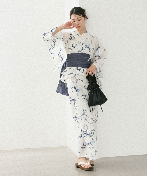 Heather（ヘザー）の「Heather アソート浴衣3点SET　570689（浴衣・レディース・ホワイト系その他/ベージュ系その他/ブルー系その他/グレー系その他・FREE）」の6枚目の写真