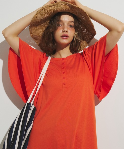 Unitage（ユニテージ）の「フレアスリーブカットワンピース（ワンピース・レディース・オレンジ/ブラウン/ブラック・FREE）」の3枚目の写真