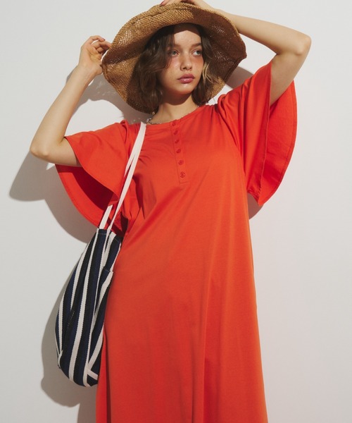 Unitage（ユニテージ）の「フレアスリーブカットワンピース（ワンピース・レディース・オレンジ/ブラウン/ブラック・FREE）」の18枚目の写真