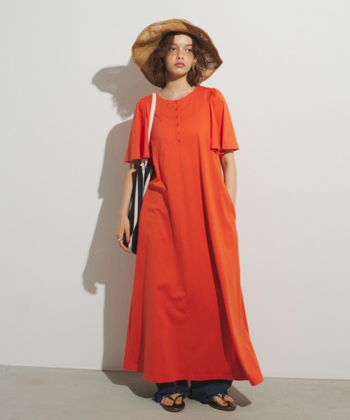 Unitage（ユニテージ）の「フレアスリーブカットワンピース（ワンピース・レディース・オレンジ/ブラウン/ブラック・FREE）」の22枚目の写真