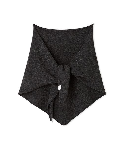 emmi（エミ）の「ウールニットトライアングルスカーフ（バンダナ/スカーフ・レディース・ダークグレー/ブラウン・F）」の2枚目の写真