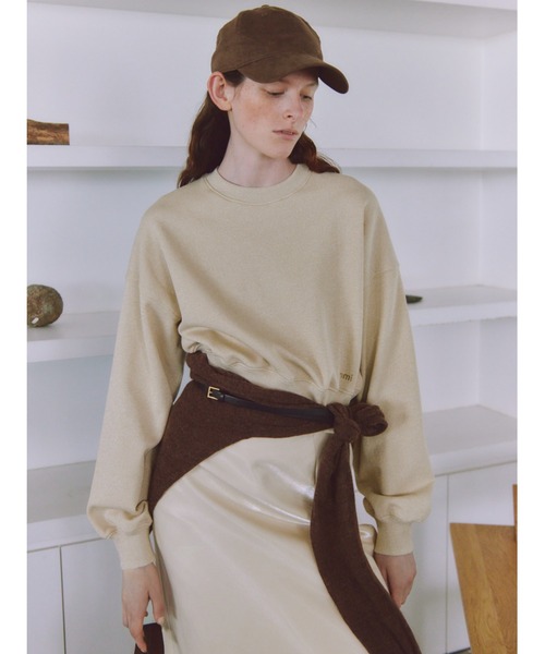 emmi（エミ）の「ウールニットトライアングルスカーフ（バンダナ/スカーフ・レディース・ダークグレー/ブラウン・F）」の9枚目の写真