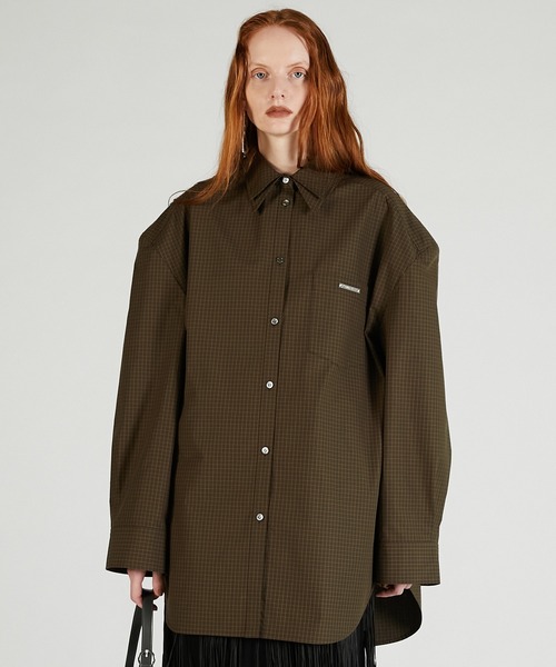 PRANK PROJECT（プランクプロジェクト）の「ダブルカラーパワショルオーバーシャツ / Double Collar Power Shirt Over Shirt（シャツ/ブラウス・レディース・ネイビー/カーキ/ホワイト・FREE）」の10枚目の写真