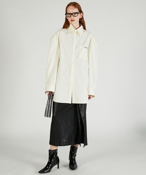 PRANK PROJECT（プランクプロジェクト）の「ダブルカラーパワショルオーバーシャツ / Double Collar Power Shirt Over Shirt（シャツ/ブラウス・レディース・ネイビー/カーキ/ホワイト・FREE）」の5枚目の写真