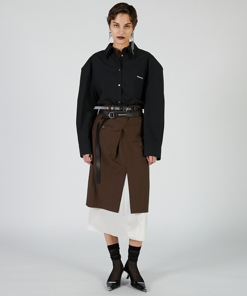 PRANK PROJECT（プランクプロジェクト）の「ダブルカラーパワショルオーバーシャツ / Double Collar Power Shirt Over Shirt（シャツ/ブラウス・レディース・ネイビー/カーキ/ホワイト・FREE）」の8枚目の写真