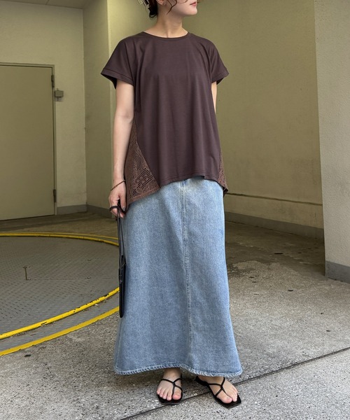 LBC(エルビーシー)の「バックレースレイヤープルオーバー(Tシャツ/カットソー・レディース・ホワイト/ブラウン/チャコール・M)」の15枚目の写真