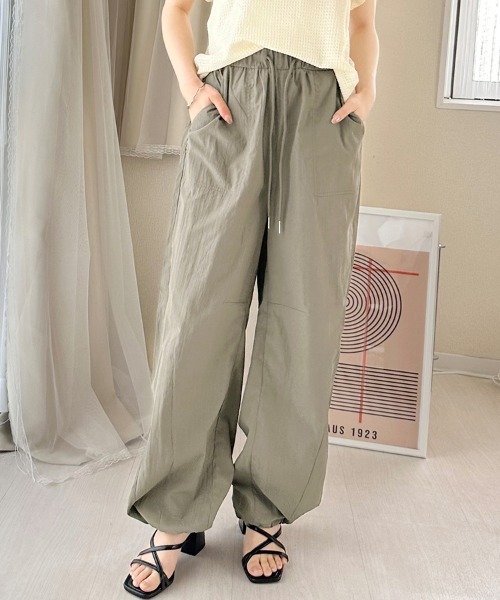 ONEP STAR(ワンピスター)の「ドローストリングパンツ(その他パンツ・レディース・ブラック/オフホワイト/モカ/ダークグレー/ダークカーキ・MEDIUM)」の6枚目の写真