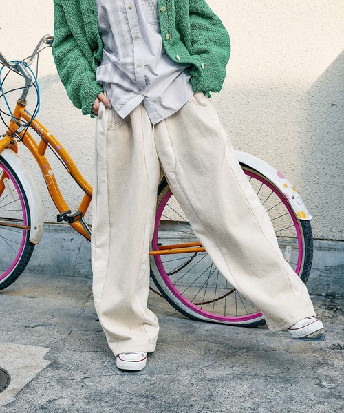 niko and...(ニコアンド)の「【MODE NORM CORE】デニムパッチワークパンツ(デニムパンツ・レディース・ネイビー/ブラック/グレー/ダークブルー/サンドグレー/アイボリー・MEDIUM/LARGE)」の4枚目の写真