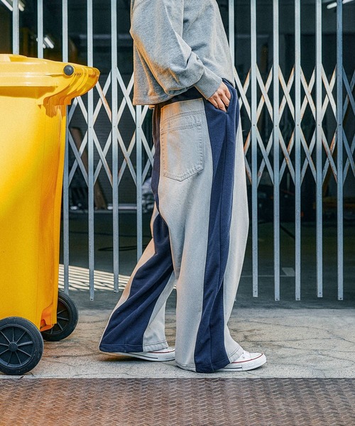 ニコアンド MODE NORM CORE デニムパッチワークパンツ ネイビー L MODE NORM CORE】デニムパッチワークパンツ（デニムパンツ）｜niko and