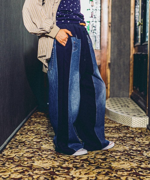 MODE NORM CORE】デニムパッチワークパンツ（デニムパンツ