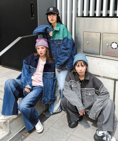 ニコアンド［MODE NORM CORE］ デニムパッチワークパンツM niko and… ジーンズ デニム デニムパンツ 「MODE NORM CORE