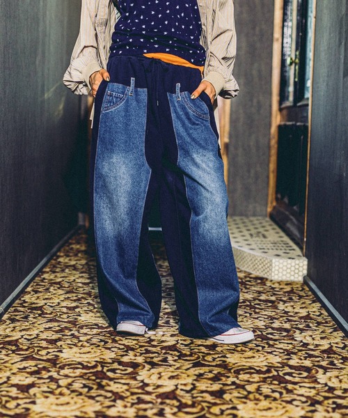 niko and... デニムバッチワークパンツ MODE NORM CORE】デニムパッチワークパンツ（デニムパンツ