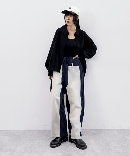 ニコアンド MODE NORM COREデニムパッチワークパンツ MODE NORM CORE】デニムパッチワークパンツ（デニムパンツ）｜niko and