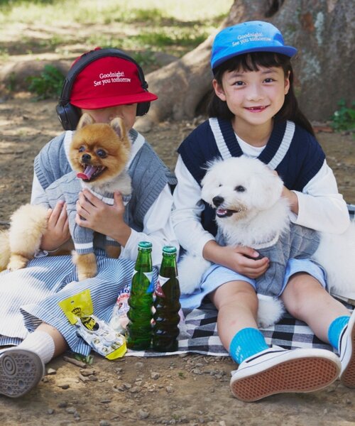 CIAOPANIC TYPY（チャオパニックティピー）の「【ドッグウェア】お揃いが叶う！コットン１００％DOGチルデンニット巾着付き（ペットウェア・レディース・ネイビー/グレー/バーガンディー・MEDIUM/SMALL）」の16枚目の写真