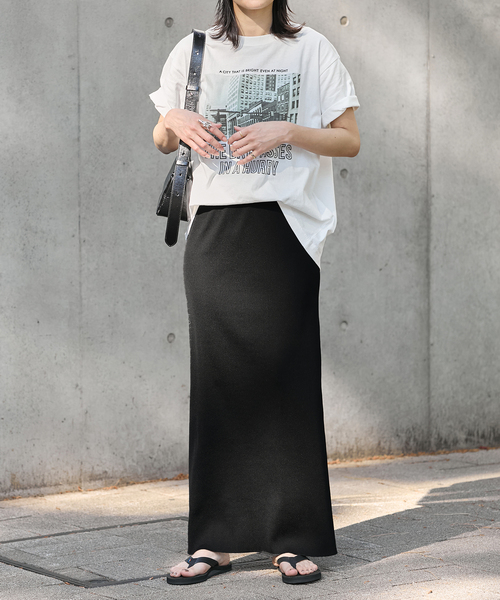 JOURNAL STANDARD（ジャーナルスタンダード）の「《WEB限定追加3》ハリヌキテレコロングスカート（スカート・レディース・チャコールグレー/ブラック・FREE）」の8枚目の写真