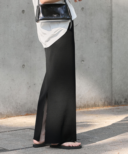 JOURNAL STANDARD（ジャーナルスタンダード）の「《WEB限定追加3》ハリヌキテレコロングスカート（スカート・レディース・チャコールグレー/ブラック・FREE）」の9枚目の写真