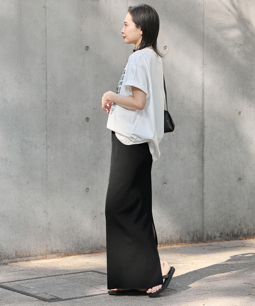 JOURNAL STANDARD（ジャーナルスタンダード）の「《WEB限定追加3》ハリヌキテレコロングスカート（スカート・レディース・チャコールグレー/ブラック・FREE）」の10枚目の写真