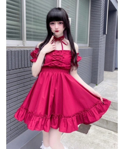 ダイナーガールワンピース アンクルージュ Ank Rouge 赤 レッド 量産型 ダイナーガールワンピース - Ank Rouge(アンクルージュ)の