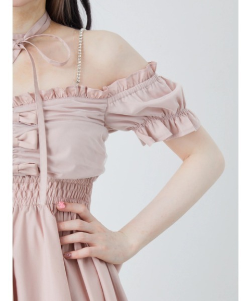 Ank Rouge(アンクルージュ)の「おリボンオフショルドーリーワンピース(ワンピース・レディース・ピンク/レッド/ブラック・M)」の11枚目の写真