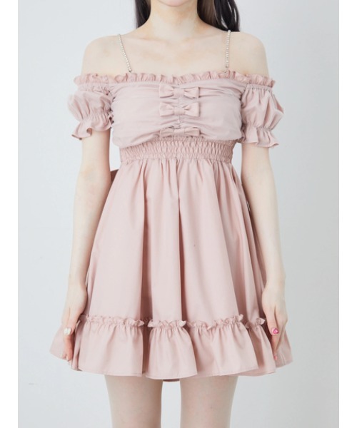 Ank Rouge(アンクルージュ)の「おリボンオフショルドーリーワンピース(ワンピース・レディース・ピンク/レッド/ブラック・M)」の12枚目の写真