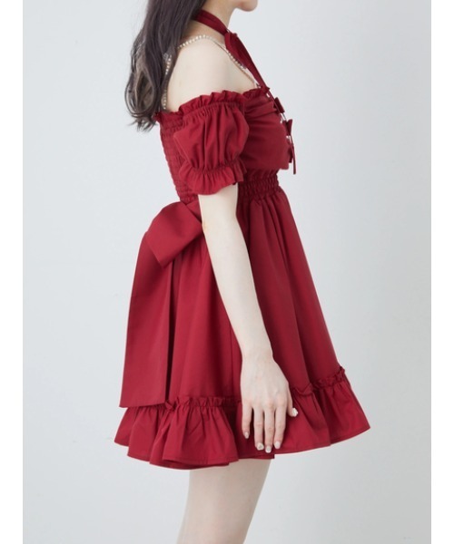 Ank Rouge(アンクルージュ)の「おリボンオフショルドーリーワンピース(ワンピース・レディース・ピンク/レッド/ブラック・M)」の14枚目の写真