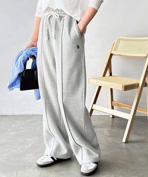 U.S. POLO ASSN.（ユーエスポロアッスン）の「GeeRA別注【U.S. POLO ASSN.】フロントラインスウェットワイドパンツ（スウェットパンツ・レディース・ネイビー/杢グレー・MEDIUM/LARGE/X-LARGE）」の3枚目の写真