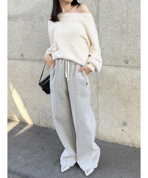 U.S. POLO ASSN.（ユーエスポロアッスン）の「GeeRA別注【U.S. POLO ASSN.】フロントラインスウェットワイドパンツ（スウェットパンツ・レディース・ネイビー/杢グレー・MEDIUM/LARGE/X-LARGE）」の10枚目の写真