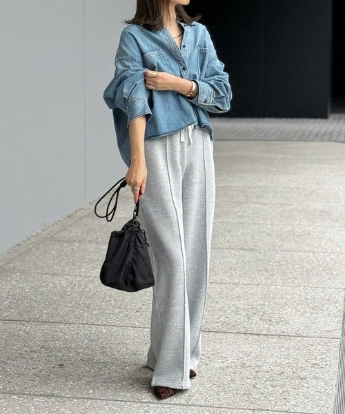 U.S. POLO ASSN.（ユーエスポロアッスン）の「GeeRA別注【U.S. POLO ASSN.】フロントラインスウェットワイドパンツ（スウェットパンツ・レディース・ネイビー/杢グレー・MEDIUM/LARGE/X-LARGE）」の12枚目の写真