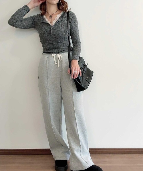 U.S. POLO ASSN.（ユーエスポロアッスン）の「GeeRA別注【U.S. POLO ASSN.】フロントラインスウェットワイドパンツ（スウェットパンツ・レディース・ネイビー/杢グレー・MEDIUM/LARGE/X-LARGE）」の20枚目の写真
