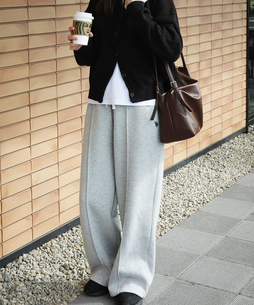 U.S. POLO ASSN.（ユーエスポロアッスン）の「GeeRA別注【U.S. POLO ASSN.】フロントラインスウェットワイドパンツ（スウェットパンツ・レディース・ネイビー/杢グレー・MEDIUM/LARGE/X-LARGE）」の13枚目の写真